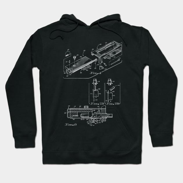 Machine Gun Adaptor Vintage Patent Drawing Hoodie by TheYoungDesigns